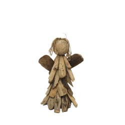 Anioł z surowego drewna Hand Made Patyki 22cm